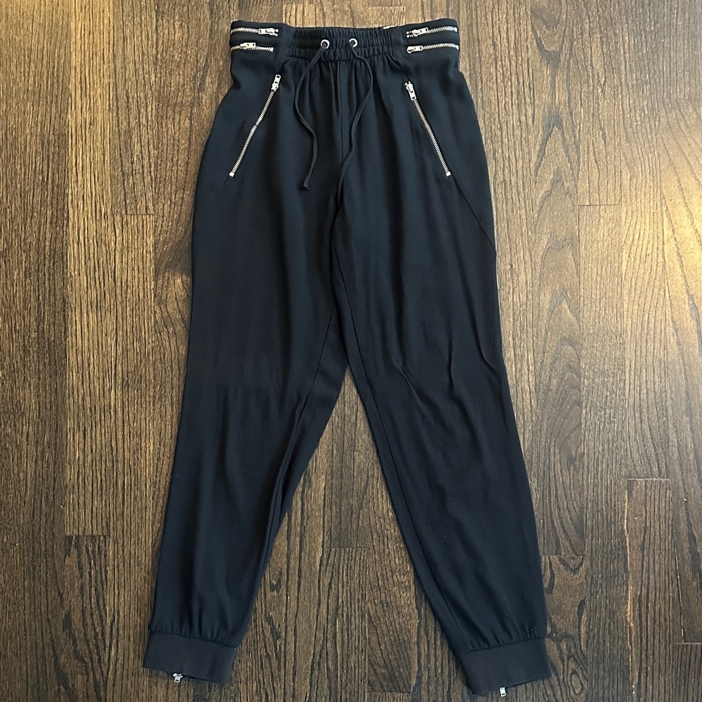 Zara Black Joggers with Zippers